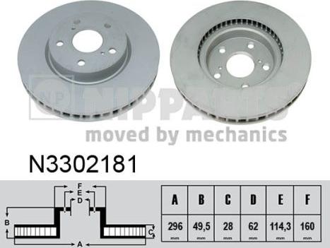 Nipparts N3302181 - Тормозной диск www.autospares.lv