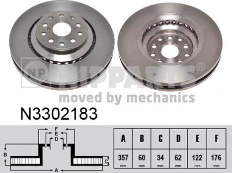 Nipparts N3302183 - Bremžu diski autospares.lv