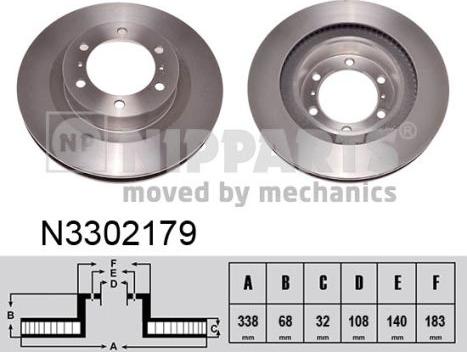 Nipparts N3302179 - Bremžu diski www.autospares.lv