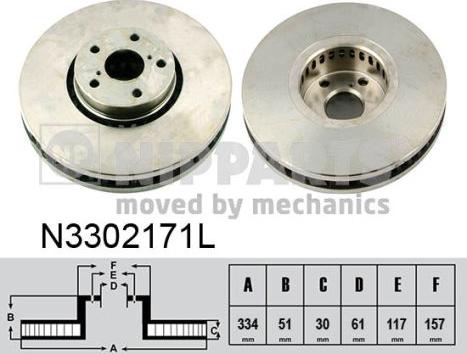 Nipparts N3302171L - Bremžu diski www.autospares.lv