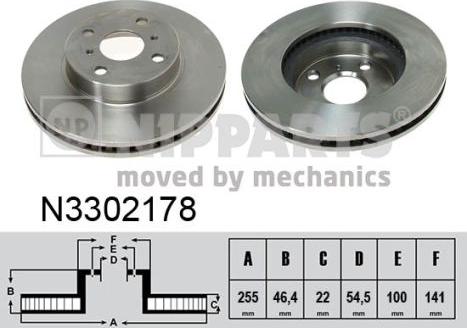 Nipparts N3302178 - Bremžu diski www.autospares.lv