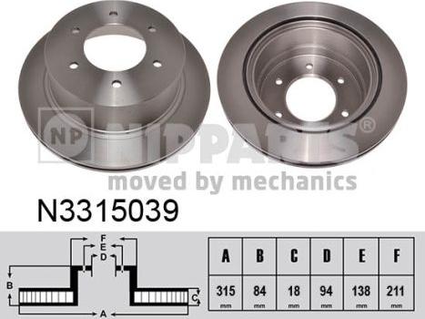 Nipparts N3315039 - Bremžu diski www.autospares.lv