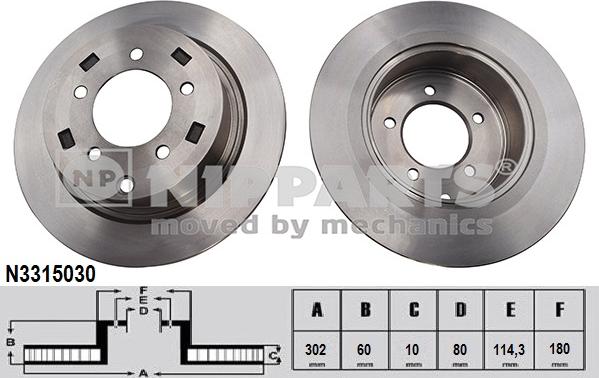 Nipparts N3315030 - Bremžu diski www.autospares.lv