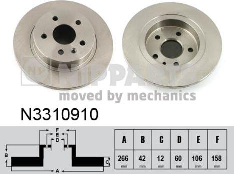 Nipparts N3310910 - Bremžu diski www.autospares.lv