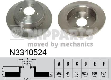 Nipparts N3310524 - Bremžu diski www.autospares.lv