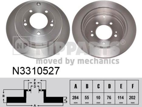 Nipparts N3310527 - Bremžu diski www.autospares.lv