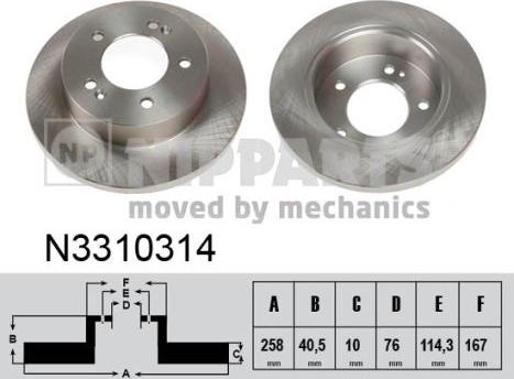 Nipparts N3310314 - Bremžu diski autospares.lv