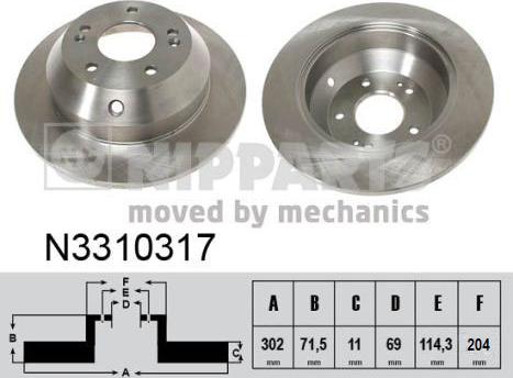 Nipparts N3310317 - Bremžu diski www.autospares.lv