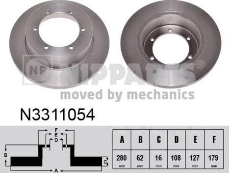 Nipparts N3311054 - Bremžu diski www.autospares.lv