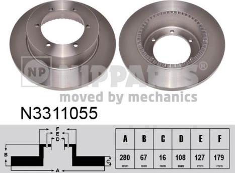 Nipparts N3311055 - Bremžu diski www.autospares.lv