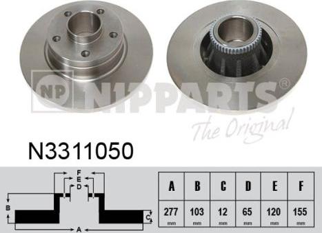 Nipparts N3311050 - Bremžu diski www.autospares.lv