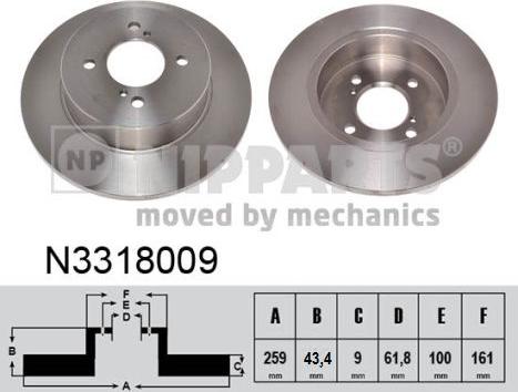 Nipparts N3318009 - Bremžu diski www.autospares.lv