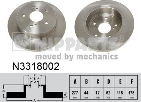 Nipparts N3318002 - Bremžu diski www.autospares.lv