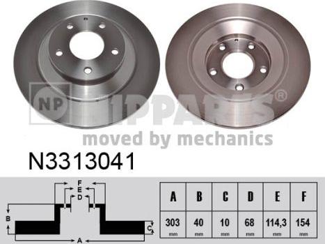 Nipparts N3313041 - Bremžu diski www.autospares.lv