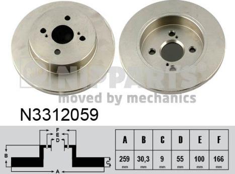 Nipparts N3312059 - Bremžu diski www.autospares.lv