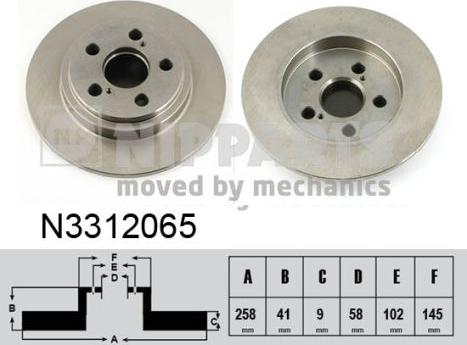 Nipparts N3312065 - Bremžu diski www.autospares.lv