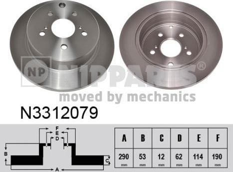 Nipparts N3312079 - Bremžu diski www.autospares.lv