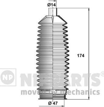 Nipparts N2840515 - Putekļusargu komplekts, Stūres iekārta www.autospares.lv