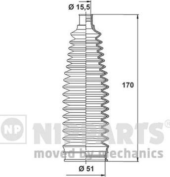 Nipparts N2843024 - Putekļusargu komplekts, Stūres iekārta www.autospares.lv