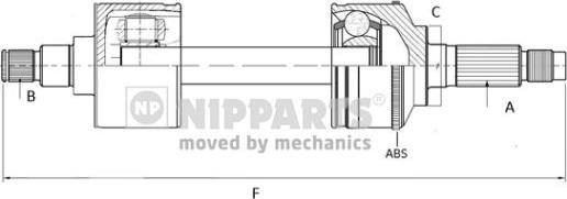 Nipparts N2804004 - Piedziņas vārpsta www.autospares.lv