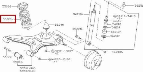 NISSAN 5502032A07 - Balstiekārtas atspere autospares.lv