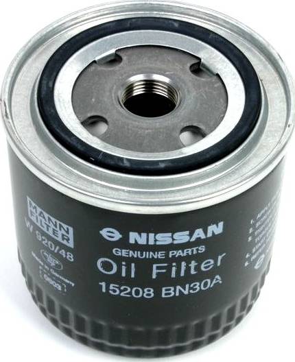 NISSAN 15208-BN30A - Eļļas filtrs www.autospares.lv