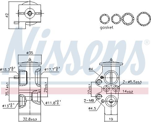 Nissens 999428 - Izplešanās vārsts, Gaisa kond. sistēma www.autospares.lv