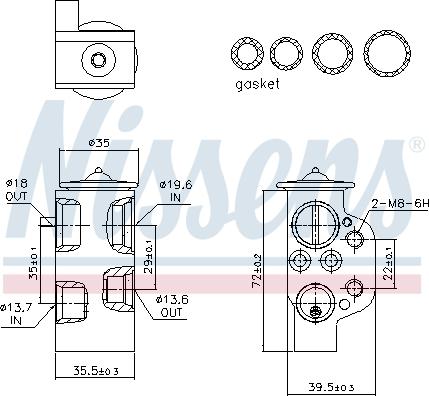 Nissens 999314 - Izplešanās vārsts, Gaisa kond. sistēma www.autospares.lv