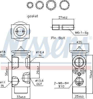 Nissens 999235 - Izplešanās vārsts, Gaisa kond. sistēma www.autospares.lv