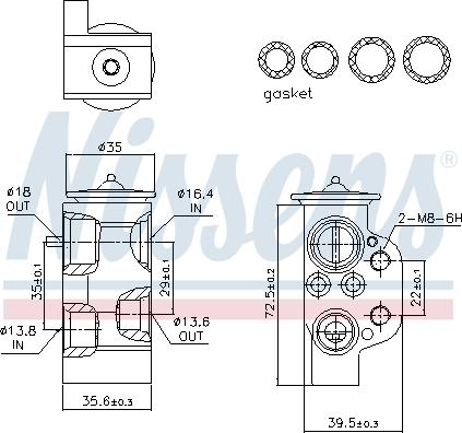 Nissens 999220 - Izplešanās vārsts, Gaisa kond. sistēma www.autospares.lv