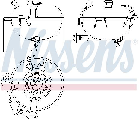 Nissens 996130 - Kompensācijas tvertne, Dzesēšanas šķidrums www.autospares.lv