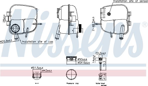 Nissens 996303 - Kompensācijas tvertne, Dzesēšanas šķidrums www.autospares.lv