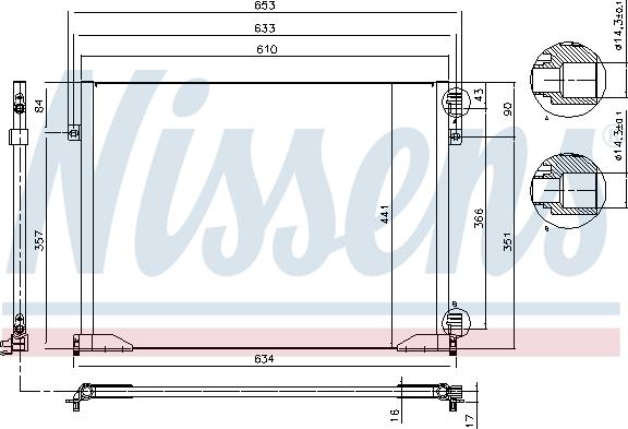 Nissens 94671 - Kondensators, Gaisa kond. sistēma www.autospares.lv