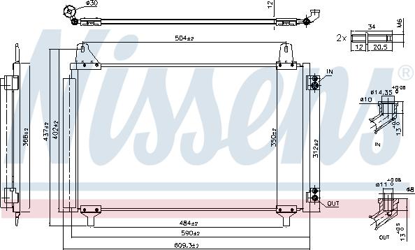 Nissens 941296 - Kondensators, Gaisa kond. sistēma www.autospares.lv