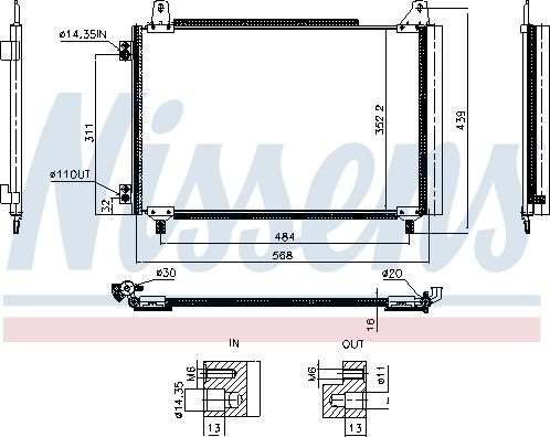 Nissens 941243 - Kondensators, Gaisa kond. sistēma www.autospares.lv