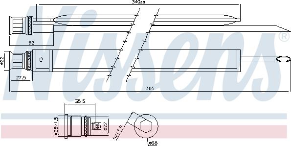 Nissens 95465 - Sausinātājs, Kondicionieris www.autospares.lv