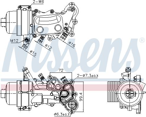 Nissens 90992 - Eļļas radiators, Motoreļļa www.autospares.lv