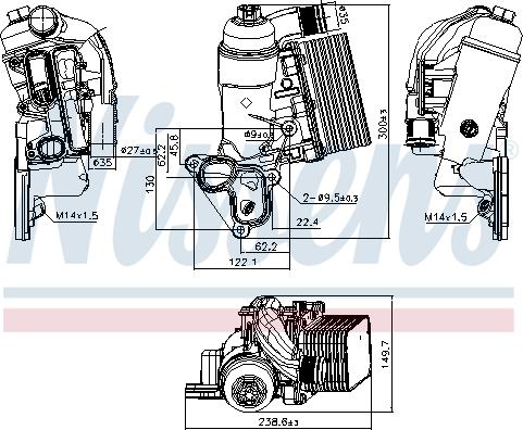 Nissens 90953 - Eļļas radiators, Motoreļļa www.autospares.lv