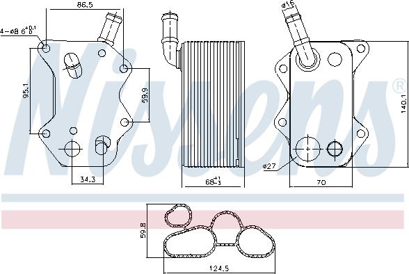 Nissens 90660 - Eļļas radiators, Motoreļļa www.autospares.lv