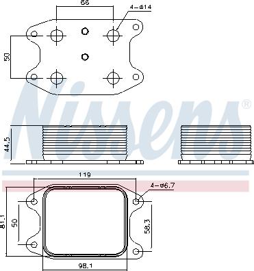 Nissens 90810 - Eļļas radiators, Motoreļļa www.autospares.lv