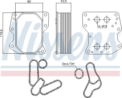 Nissens 90752 - Eļļas radiators, Motoreļļa www.autospares.lv