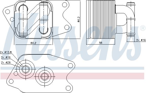 Nissens 90733 - Eļļas radiators, Automātiskā pārnesumkārba www.autospares.lv