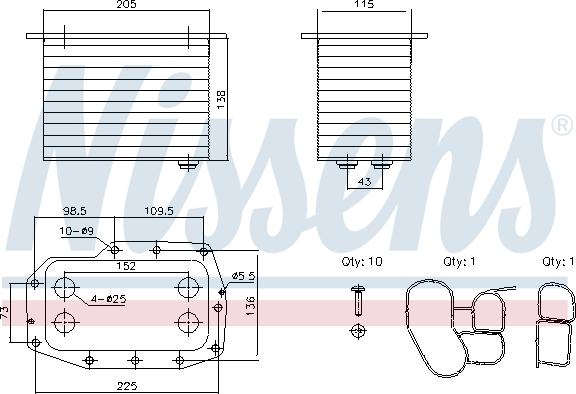 Nissens 91433 - Eļļas radiators, Motoreļļa www.autospares.lv