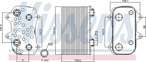 Nissens 91164 - Eļļas radiators, Automātiskā pārnesumkārba www.autospares.lv