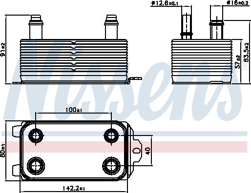 Nissens 91162 - Eļļas radiators, Automātiskā pārnesumkārba www.autospares.lv