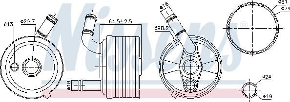 Nissens 91185 - Eļļas radiators, Automātiskā pārnesumkārba www.autospares.lv