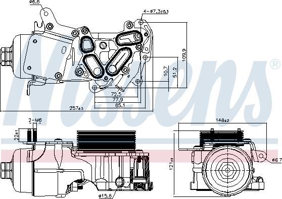 Nissens 91124 - Eļļas radiators, Motoreļļa autospares.lv