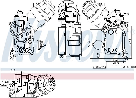 Nissens 91355 - Eļļas radiators, Motoreļļa www.autospares.lv