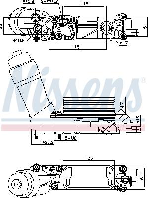 Nissens 91335 - Eļļas radiators, Motoreļļa www.autospares.lv