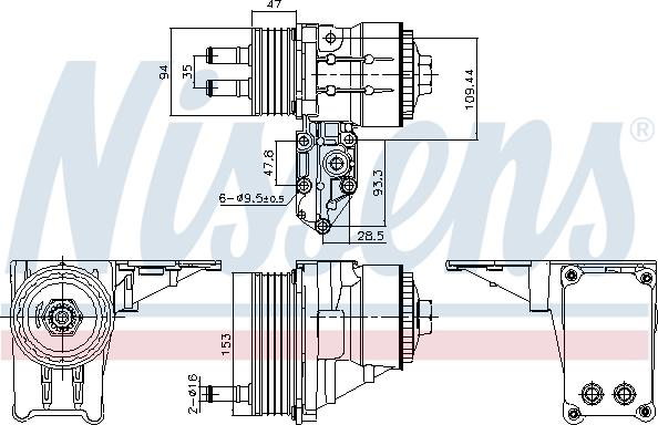 Nissens 91328 - Eļļas radiators, Motoreļļa www.autospares.lv